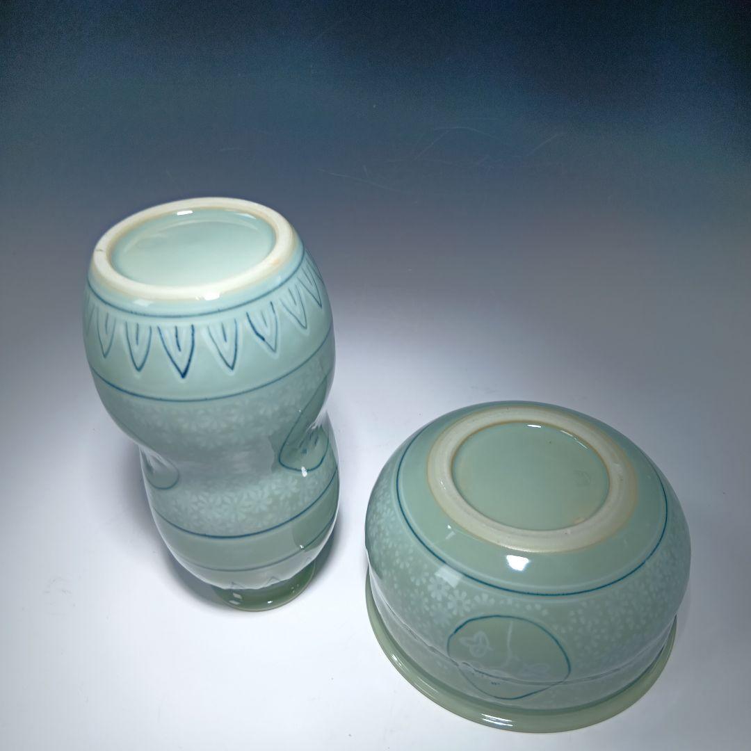 茶道具　手塚祥堂　高麗青磁皆具一式　 美品　共箱