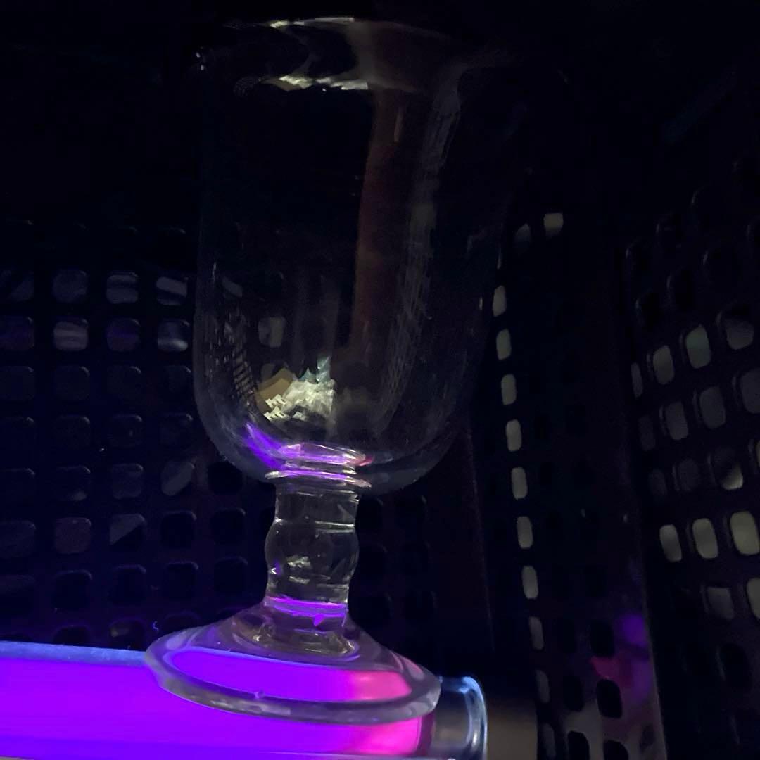 骨董　時代ガラス　ゆらゆら　花フチリップ　氷コップ　ウラン