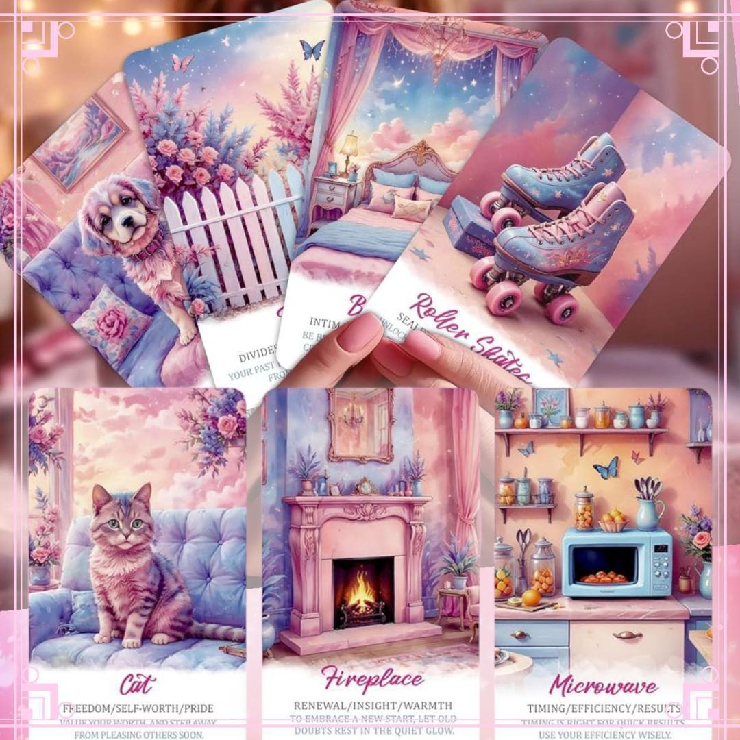 【正規品オラクルカード】夢可愛い✨ピンクエッジ✨家がテーマの女子力溢れるデッキ