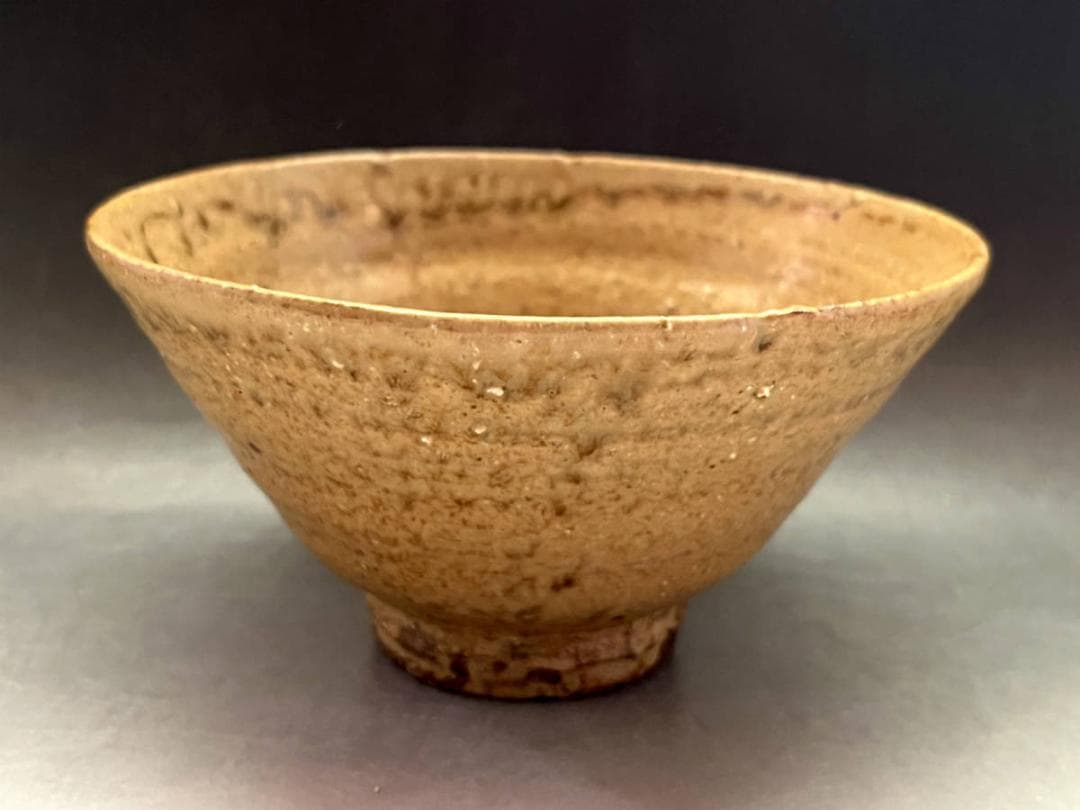 茶碗■コレクター所蔵品！古い伊羅保茶碗 時代物江戸期 仕覆付 時代物 骨董品■
