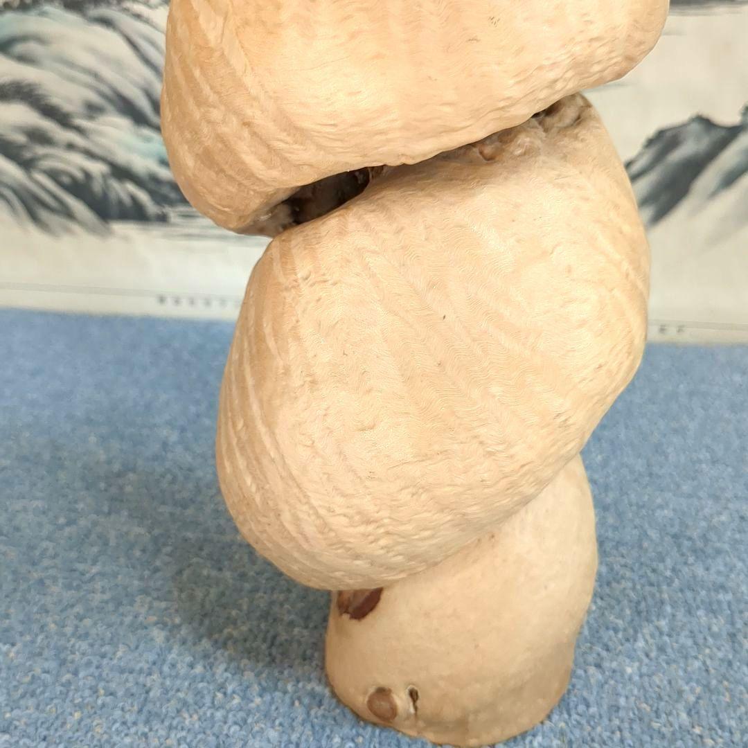 天然木 自然造形 蛇形希少 螺旋状 ねじれ木株 アート作品 高さ約61cm