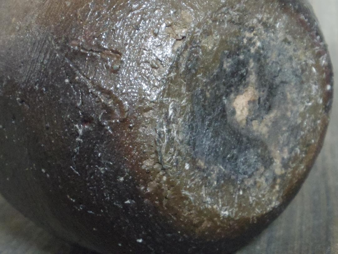 未使用★大森礼二★備前≪窯変黒≫徳利★胡麻★初窯