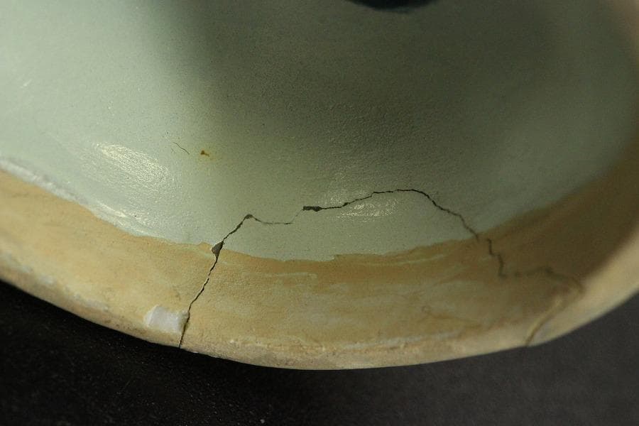 龍茶道具 中国美術 青花 果実 香合 古美術(AZ994)