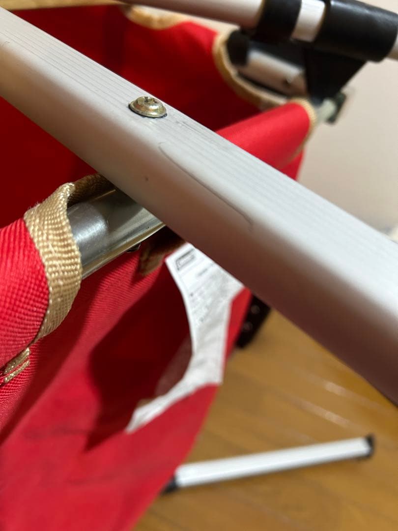 2脚セット　コールマン　チェア 赤　レイチェア　ハイバック　3段階