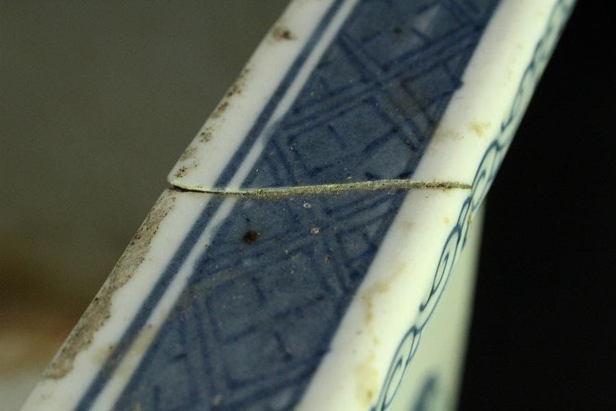 中国美術 青花 馬紋 八方器 高30cm 水屋鉢伝来 成化年製 款 K-A866