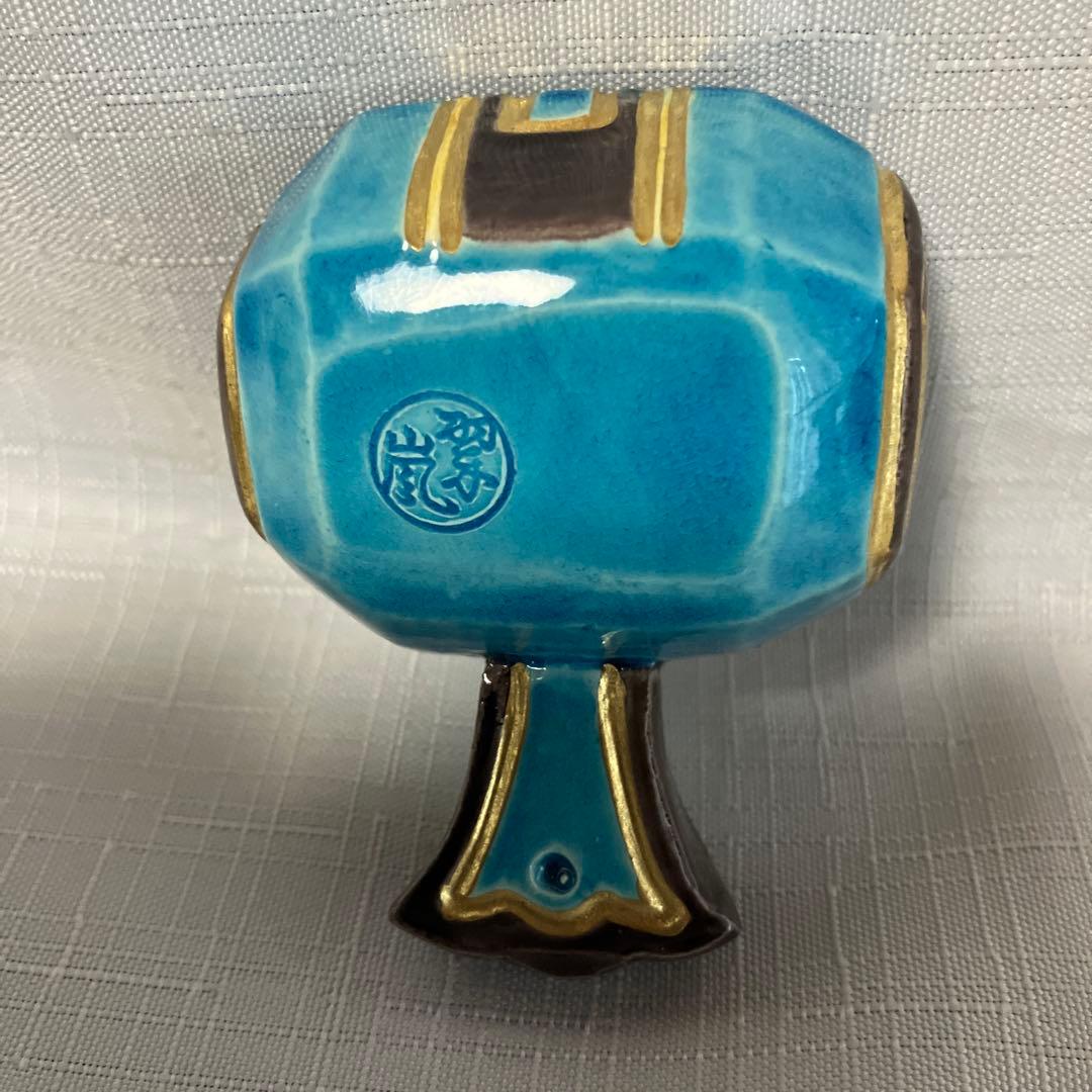 茶道具　中村翠嵐　香合　『小槌』　交趾焼