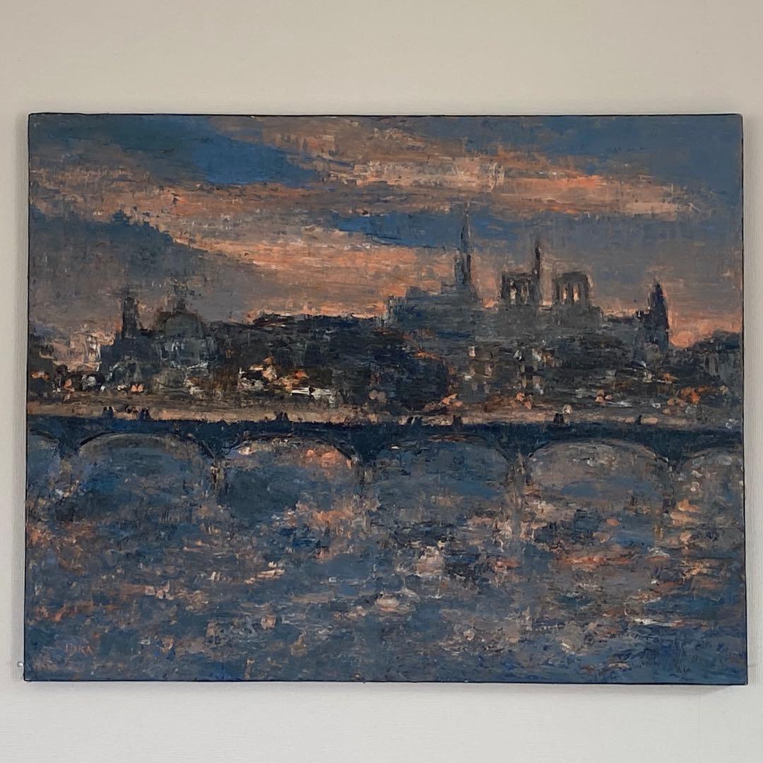 【美品♥️】 パリ 油絵 セーヌ川 橋 ⭐︎ フランス購入 絵画 ⭐︎ Paris ♪