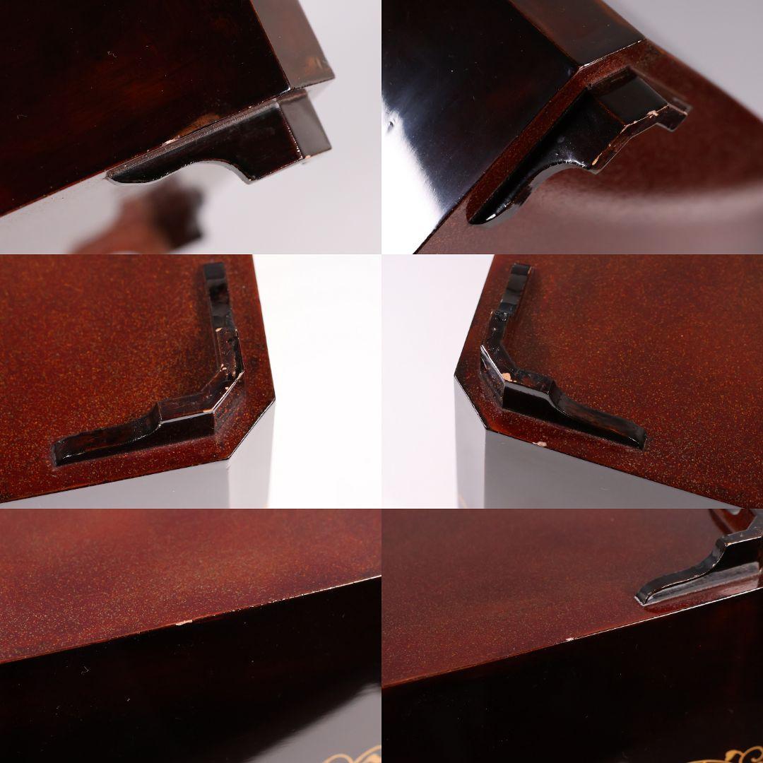 【MA699】加賀蒔絵 饅羹重 内梨地 花車 金蒔絵 木製漆器 饅頭箱 菓子器