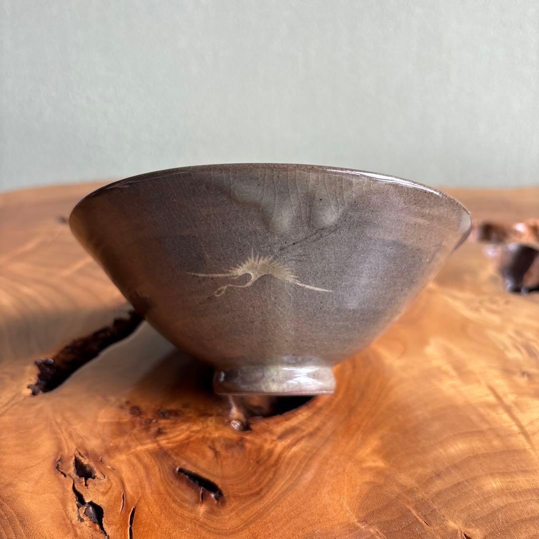 韓国人間文化財 池順鐸 高麗茶碗 平茶碗 抹茶碗 茶道具 共箱(166)