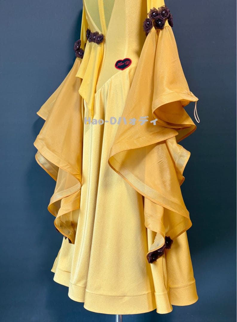 新品★ダンスドレス★スタンダード★社交ダンス★競技会★パーティー★サフラン