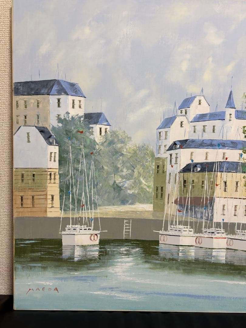 前田忠雄　河畔の風景　F20