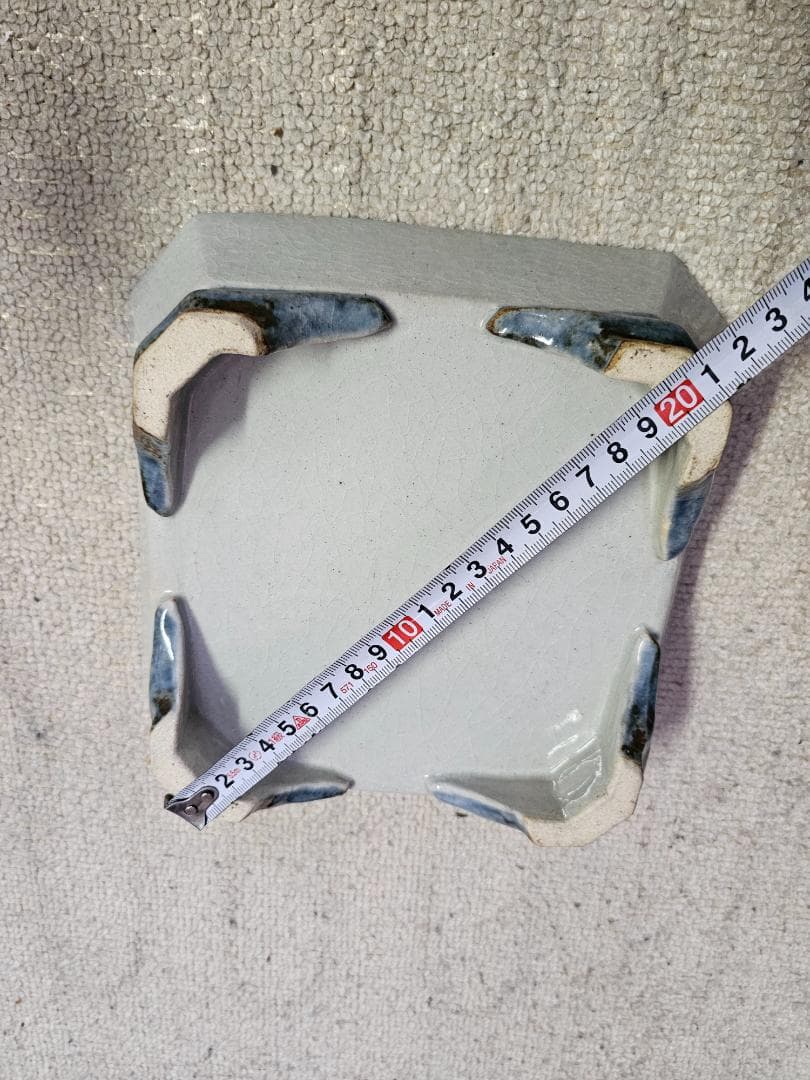 民藝 河井寛次郎？ 呉須百合辰砂角鉢 未鑑定品