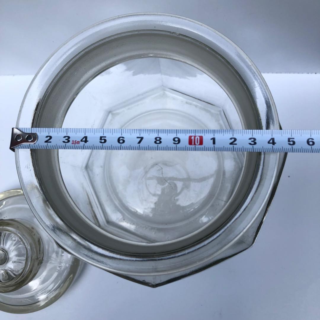 アンティーク　八角形ガラス保存容器　７０年以上前の物