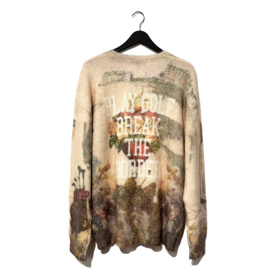 新品 ラッセルノ ゴルフ グラフィック ニット セーター アイボリー L 5