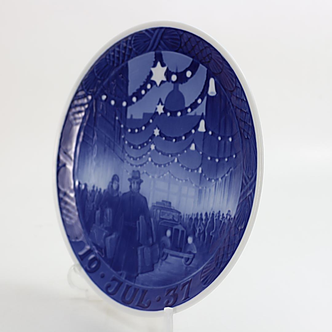 1937年コペンハーゲンのクリスマス風景 イヤープレート ロイヤルコペンハーゲン