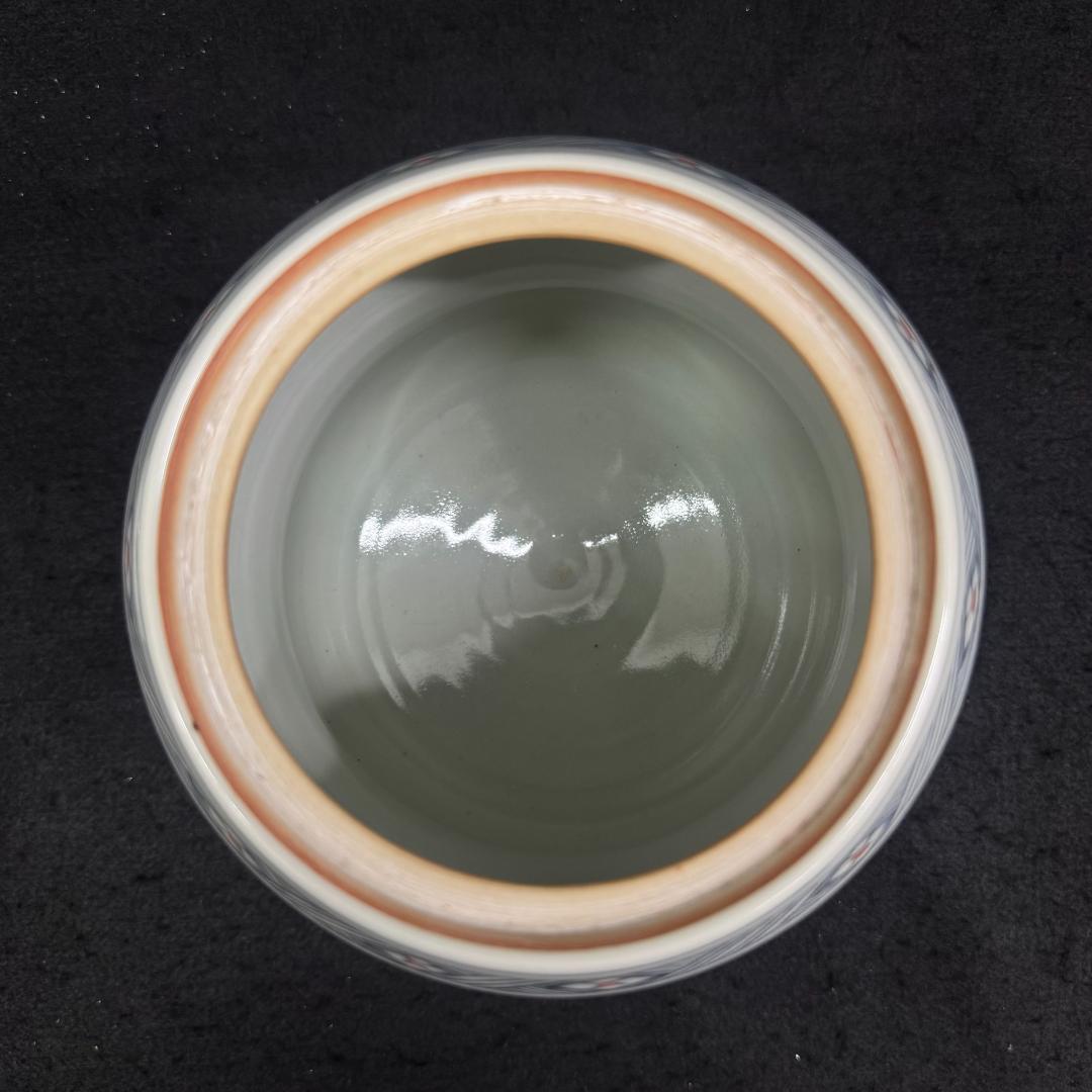 希少 五代 佐藤走波作 染錦草花文　水指　在銘　時代物　共箱 有田焼