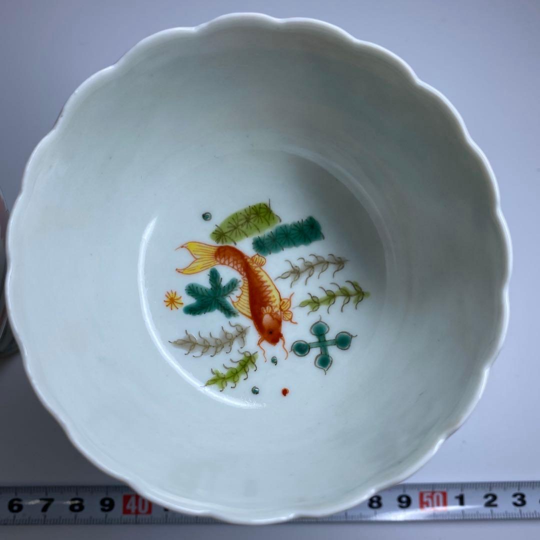 中国清時代　大明嘉靖年製　粉彩馬上杯2客　仕立箱付　東Y7-0303☆2Fトヒサ