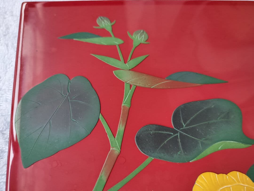 琉球漆器　 紅房　琉球漆工　沖縄　べんぼう 漆器　漆絵 プレート　工芸品