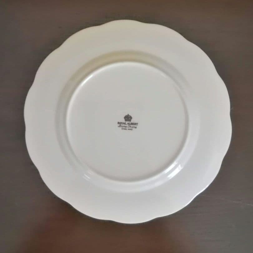 逸品　朱地アールデコ様式　ケーキ皿　飾り皿　ロイヤルアルバート　英国　1917年