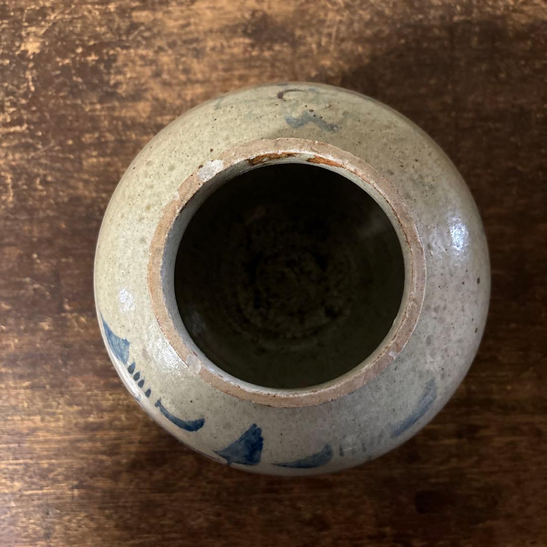 李朝壷　白磁　丸壷　塩笥壺　韓国オンギ.骨董品.スッカラ.アンティーク.立原正秋