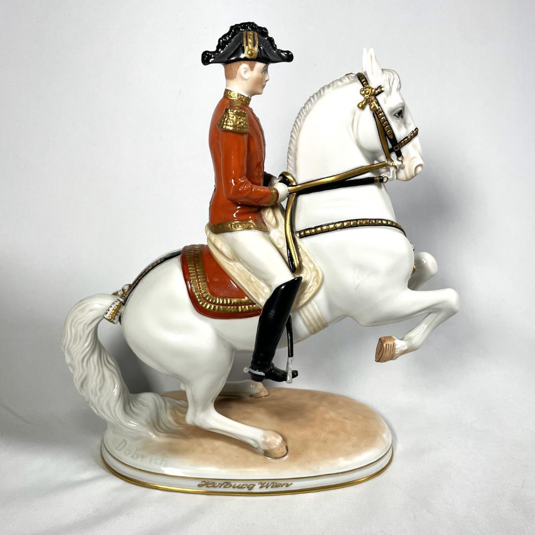 【希少】訳あり アウガルテン スペイン乗馬学校 レバード フィギュリン