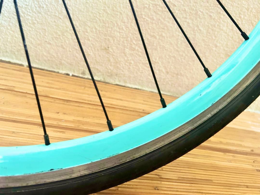 ビアンキ【Bianchi純正】クリンチャーホイール＆タイヤ前輪★珍しいチェレステ