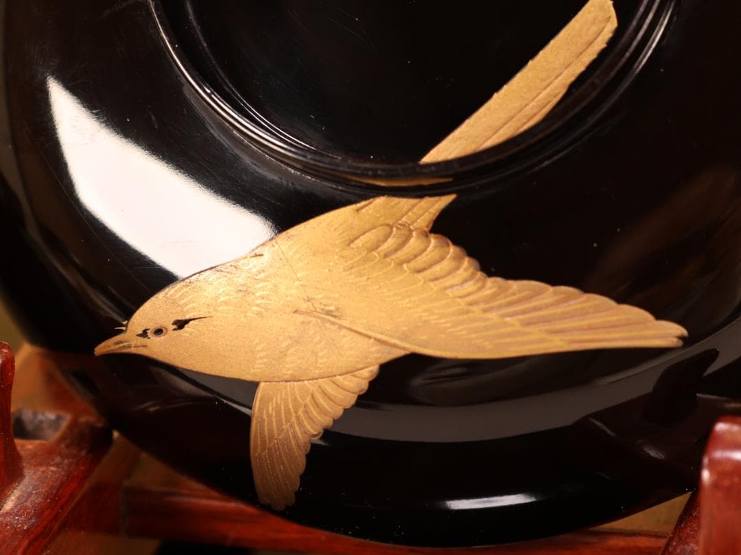 アリサ　BK413　時代輪島塗　蓮図金蒔絵　吸物椀　二客　木製　茶道具