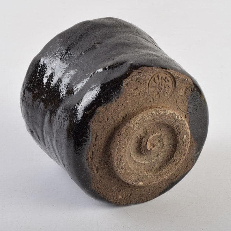 茶道具　加藤春ニ造　黒楽茶碗　遠州流　小堀宗明書付箱　C　8876