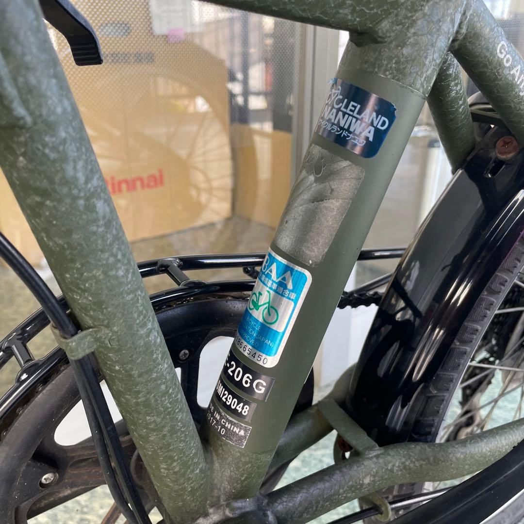 ミニベロ　Jeep ジープ　折りたたみ　自転車　JE-206G オリーブ色