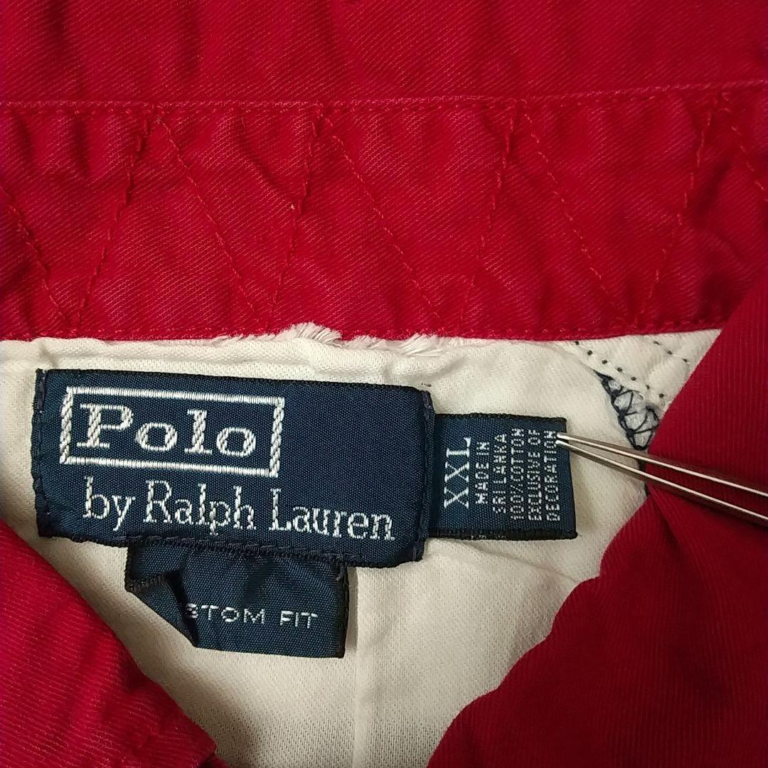 希少☆ポロバイラルフローレン 太ボーダー 刺繍 イギリス 襟切替 ラガーシャツ