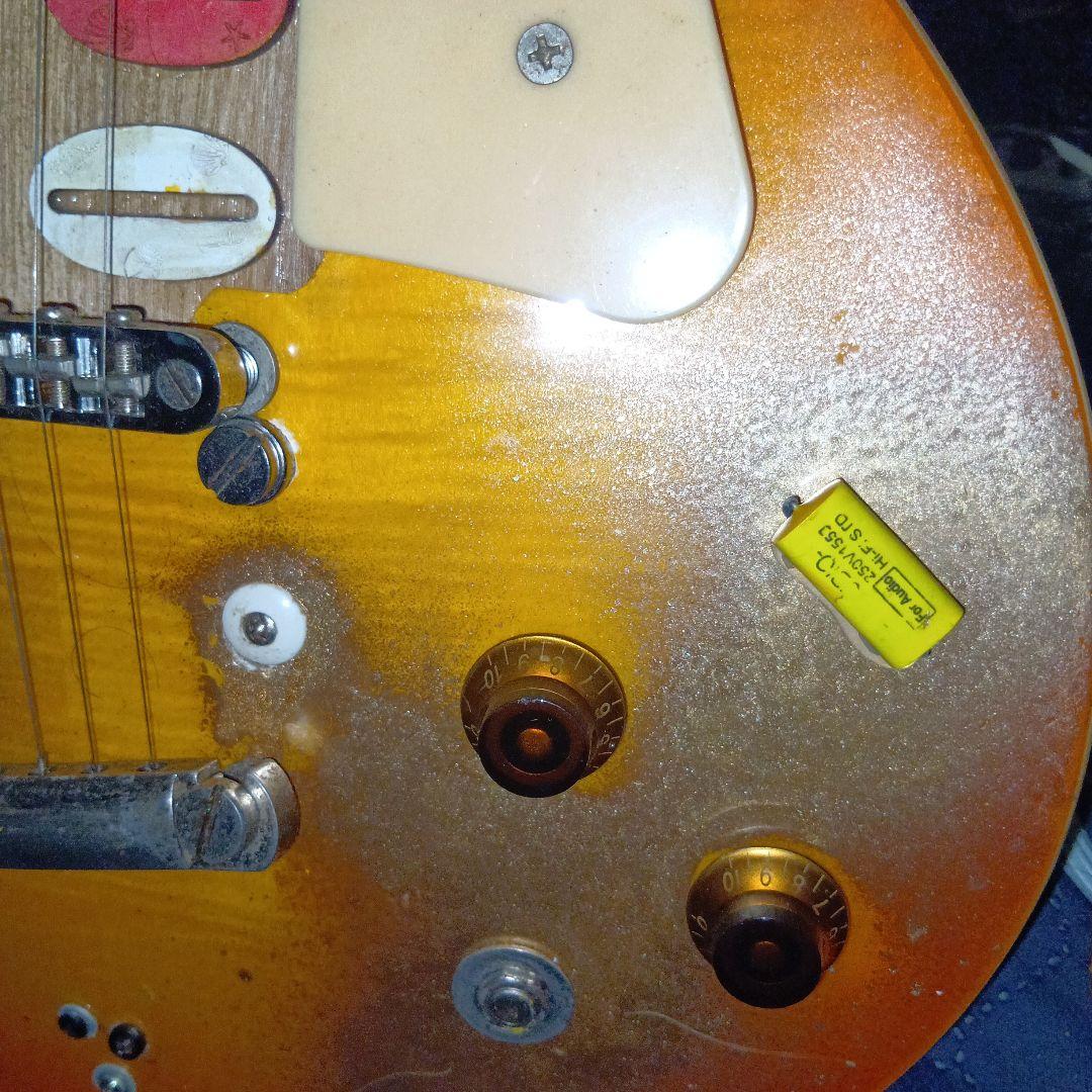 オレンジエレキギター カスタムデザイン