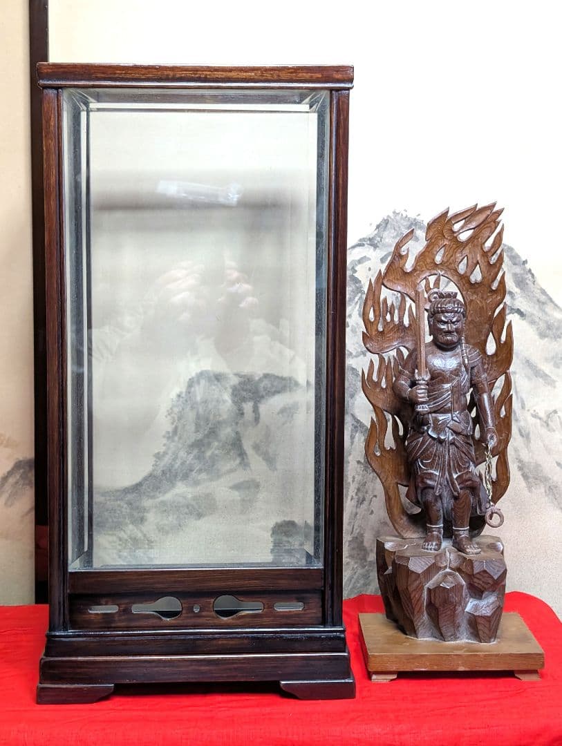 不動明王　彫刻　木彫り　オブジェ　 骨董品　アンティーク　レトロ
