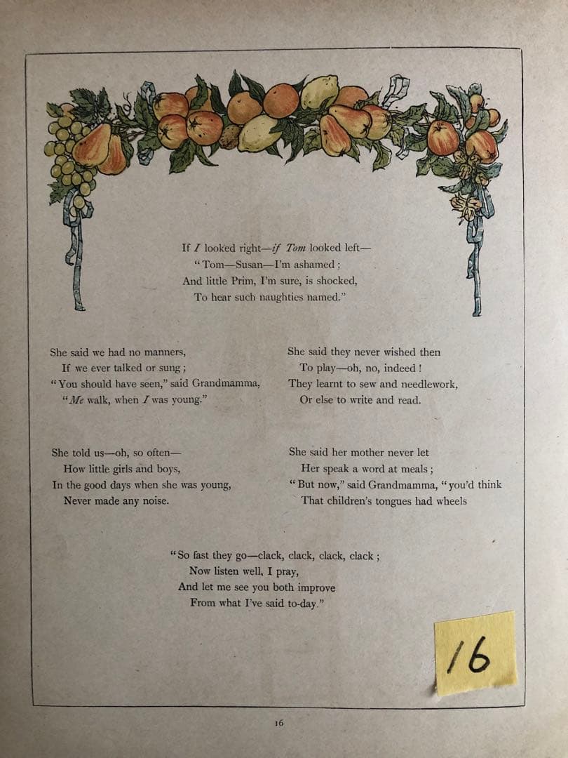 1885年に出版された ケイト・グリーナウェイの 多色版画で製作された絵本