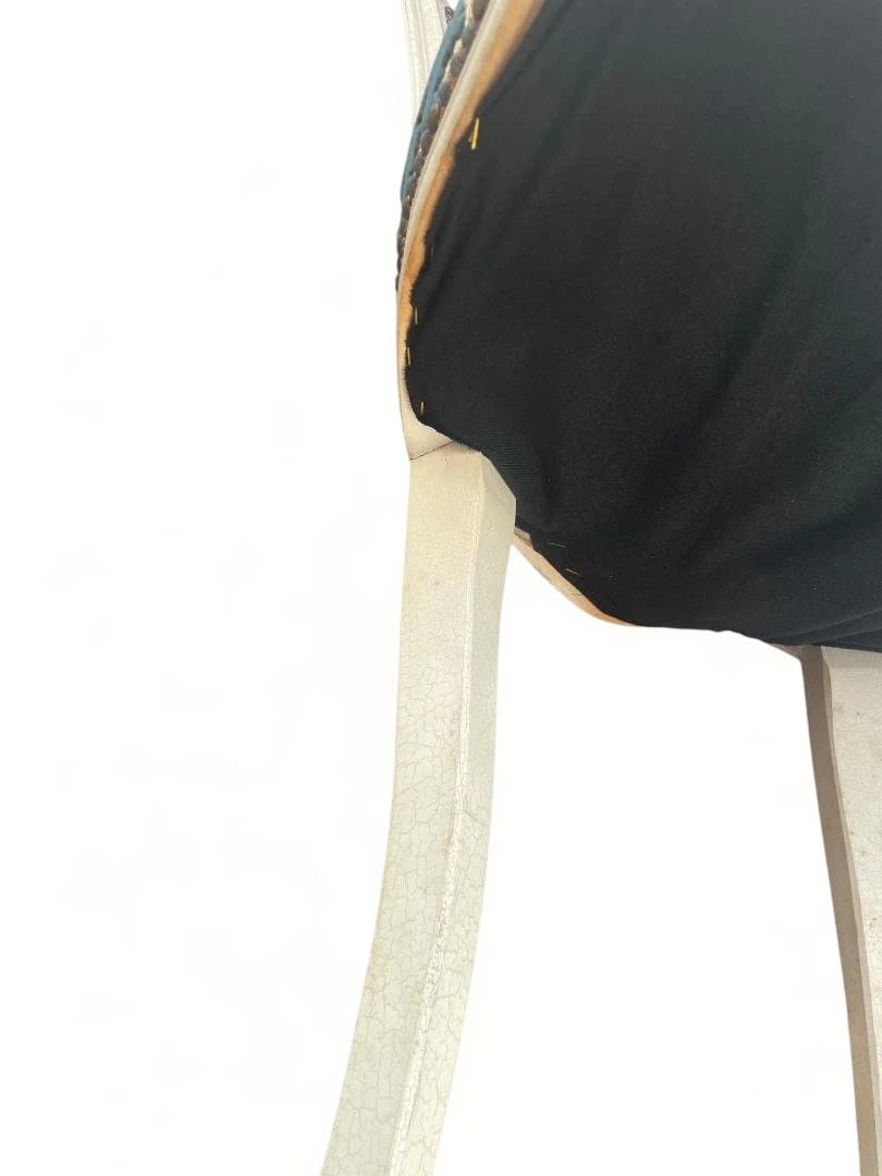 金華山織 猫脚 イタリア　ダイニングチェア ホワイト　 アンティーク　12c07