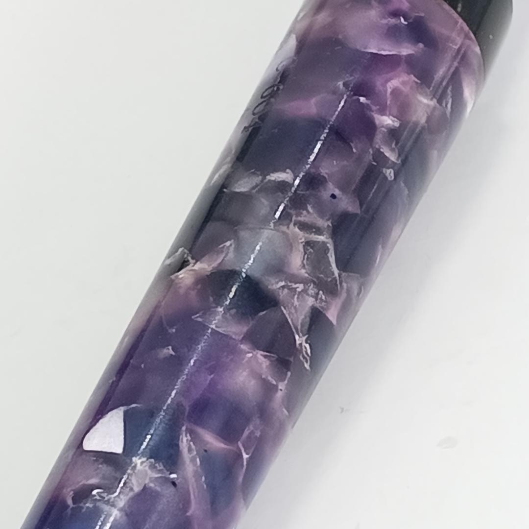 希少 マーレン K18 万年筆 イタリア製 マーブル パープル 流通少