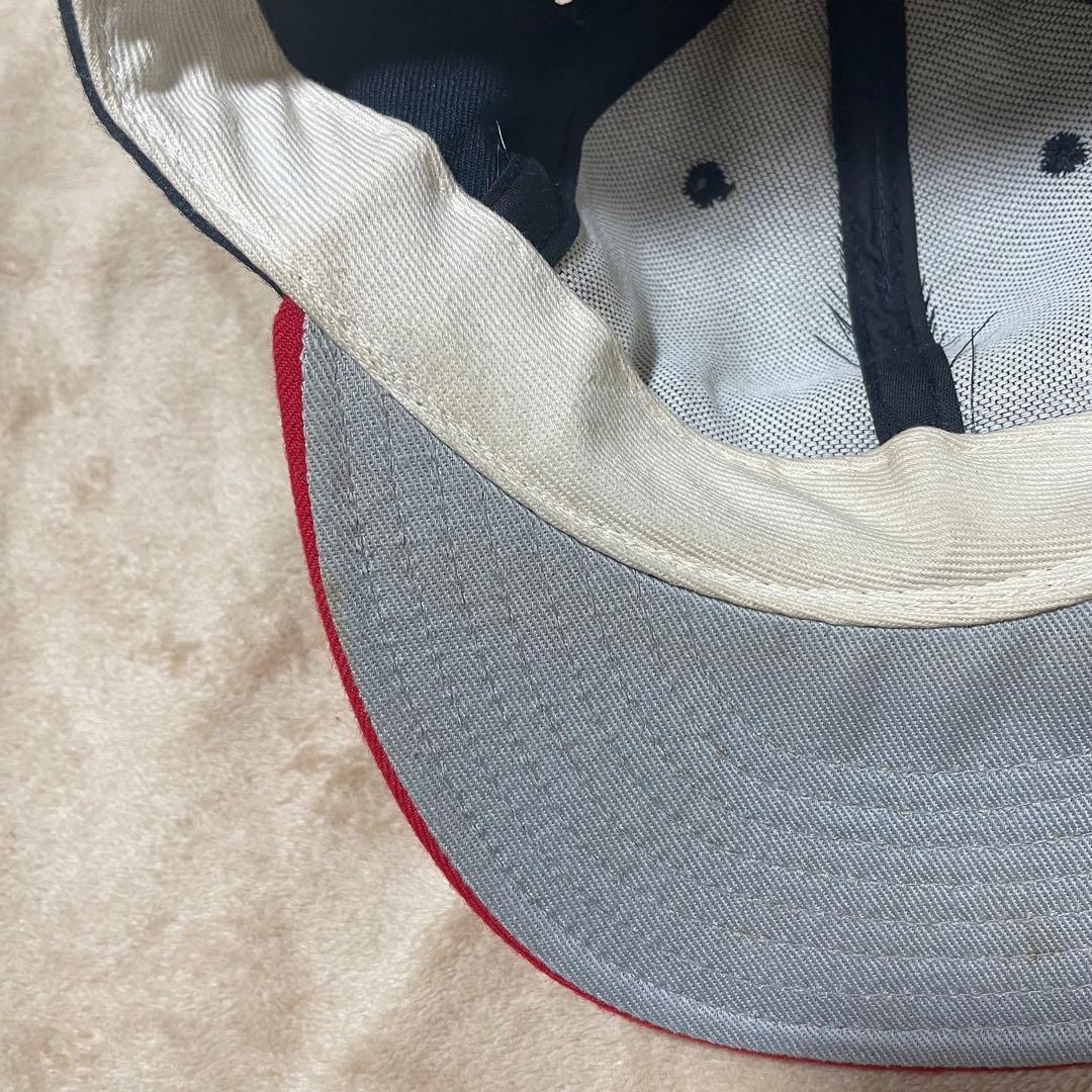 90s USA製 NEWERAアトランタブレーブス キャップ ネイビー レッド