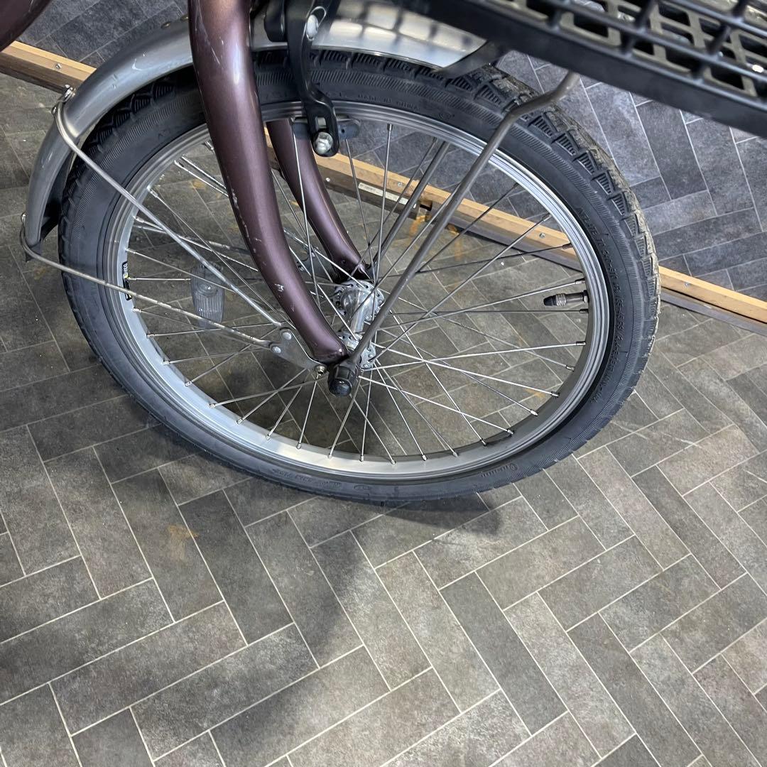 電動アシスト自転車 パープル 前後バスケット付き