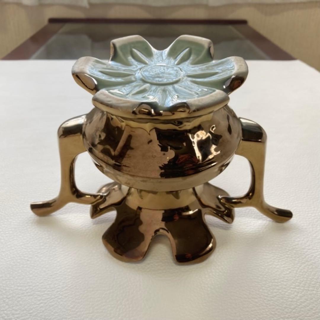 ティーポット カップ 茶器 置物 陶磁器 金色 装飾品 レトロ ヴィンテージ