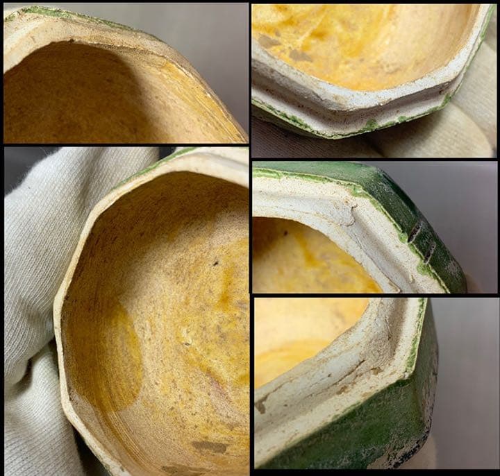 中国 三彩八角香合（印合　合子）　f2220730