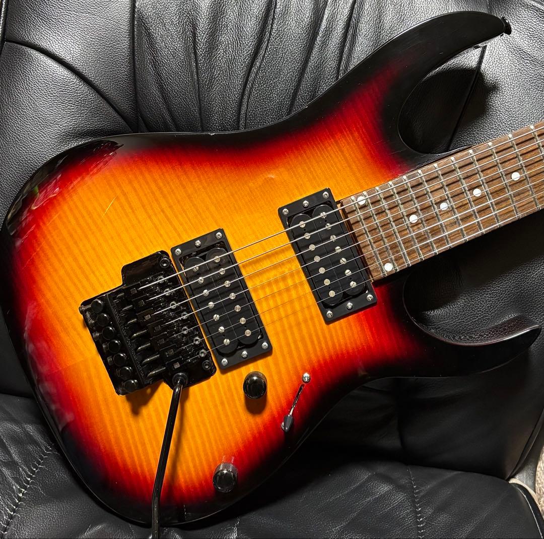 7弦 ロック式 アーム ギター トラ 木目 ラウド メタル ダウンチューニング