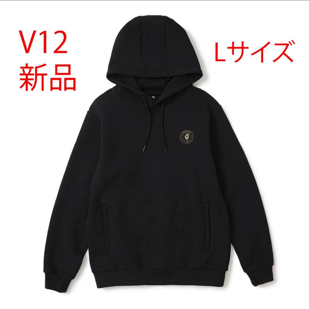 V12 Lサイズ 新品 黒フード付きトレーナー 星刺繍