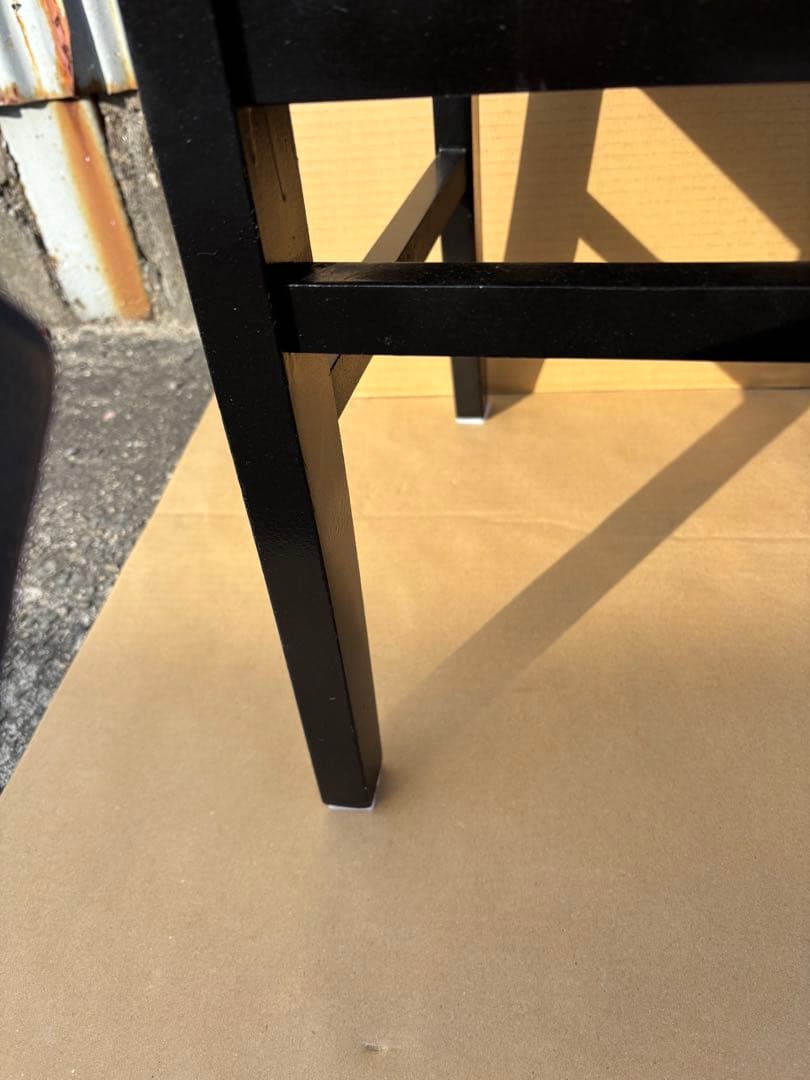 美品　背もたれ付ピアノ椅子　足部フェルト付き　ワインレッド座面②