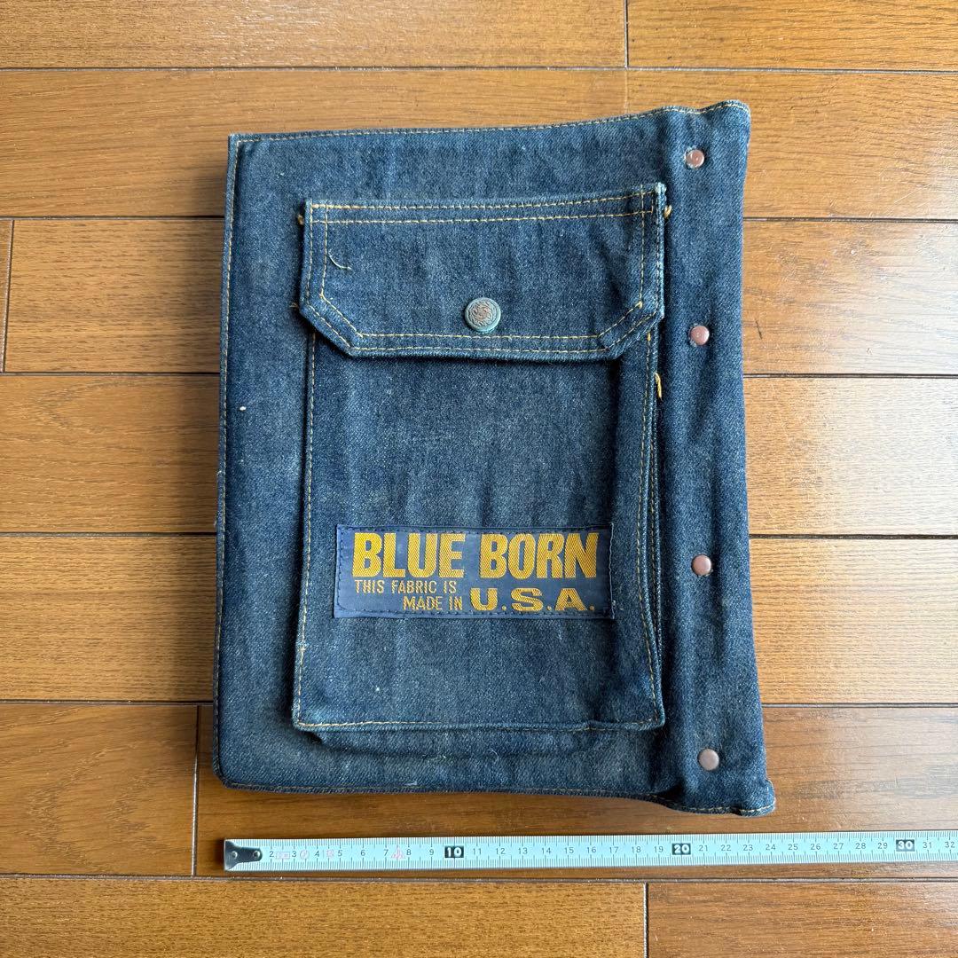 BLUE BORN デニムバインダー ポケット付き　希少　アメリカ製生地