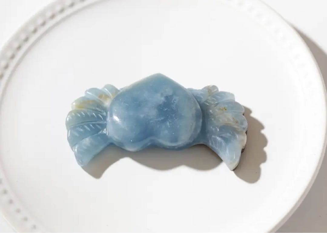 【天然石】ブルーカルサイト ハートウィング