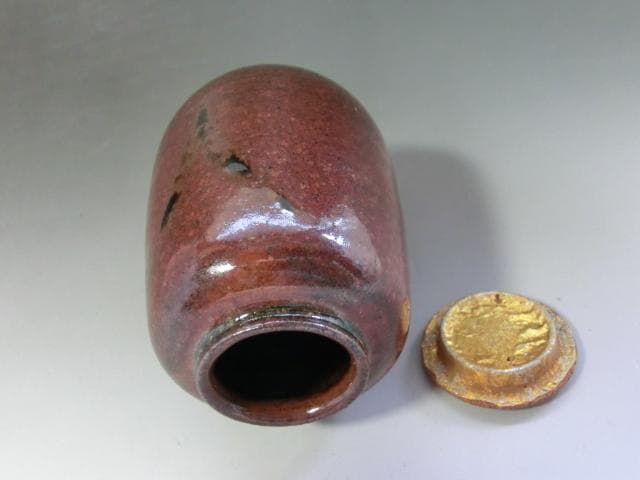 茶入れ■六祖「有祥作」茶入 桐共箱付き 棗 茶瓶 お茶道具 時代物 骨董品■