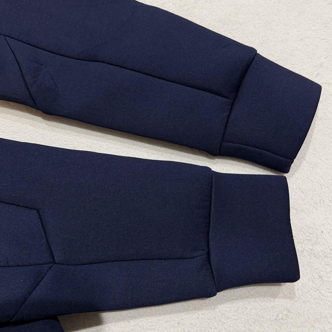 ムータマリン　ボンディングパーカー　ワッペン　2way　ファー　フード　紺　M