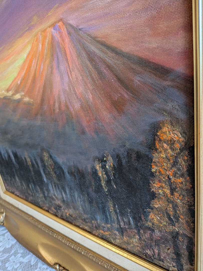 赤富士山 油絵