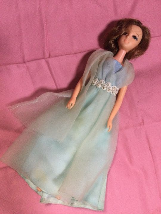 旧タカラ　初代リカちゃんママ　織江さん　アナ雪風ドレス　昭和レトロ