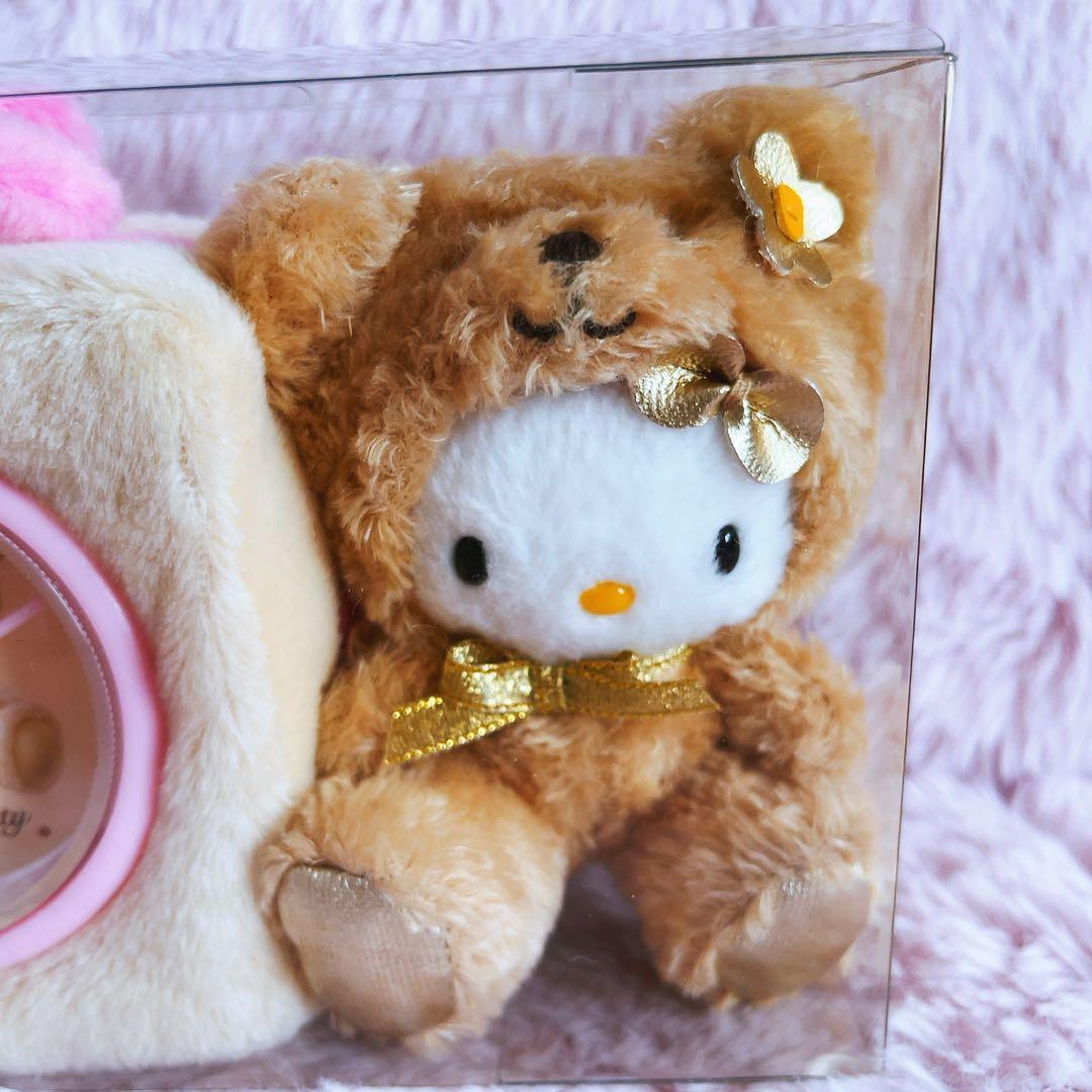 希少レア　ハローキティ　ぬいぐるみ時計　USA ベア　着ぐるみ　2002