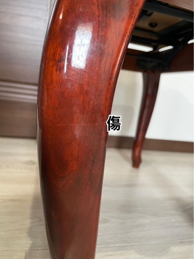 中古美品.ヤマハピアノ付属椅子木目猫脚.No50